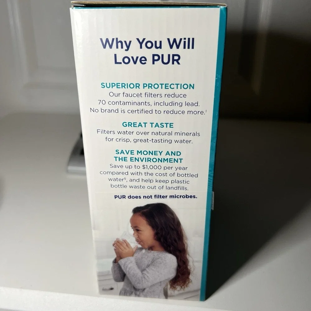PUR‎ Plus Chrome Horizontal Faucet Mount Water Filtration System, model PFM400H